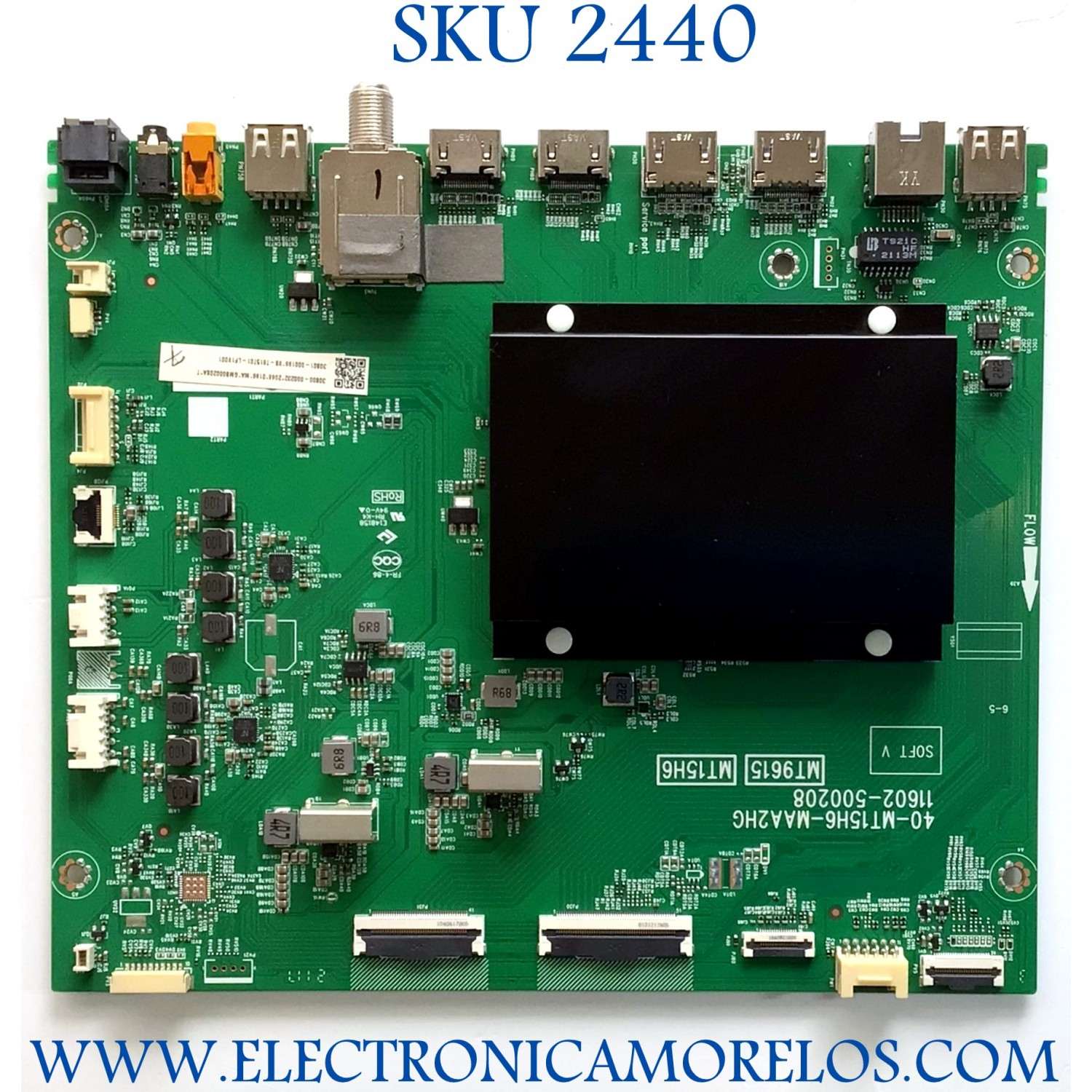 MAIN PARA SMART TV TCL 4K RESOLUCIÓN (3840 x 2160) / NUMERO DE PARTE 30800-000232 / 40-MT15H6-MAA2HG / 11602-500208 / 30801-000199 / DISPLAY ST6451D03-9 / MODELO 65R646
